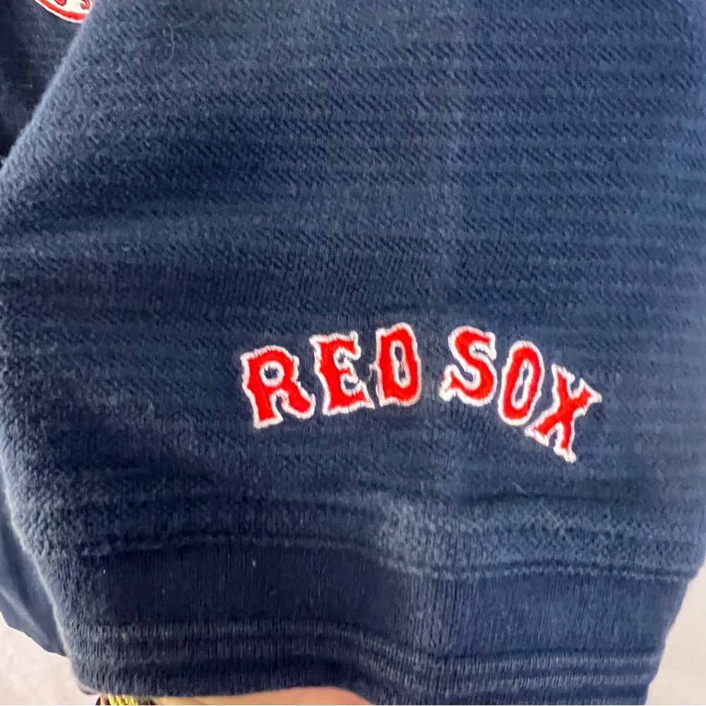 Boston Red Sox Vintage Lee Sport Baseball Polo Shirt Men's M Medium Blue Ribbed - Picture 3 of 4